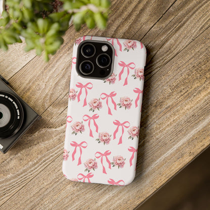 Pink Bow & Flowers MagSafe iPhone® Case