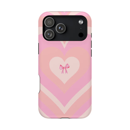 Pink Bow & Big Hearts MagSafe iPhone® Case