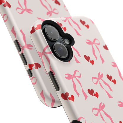 Pink Bows & Hearts MagSafe iPhone® Case