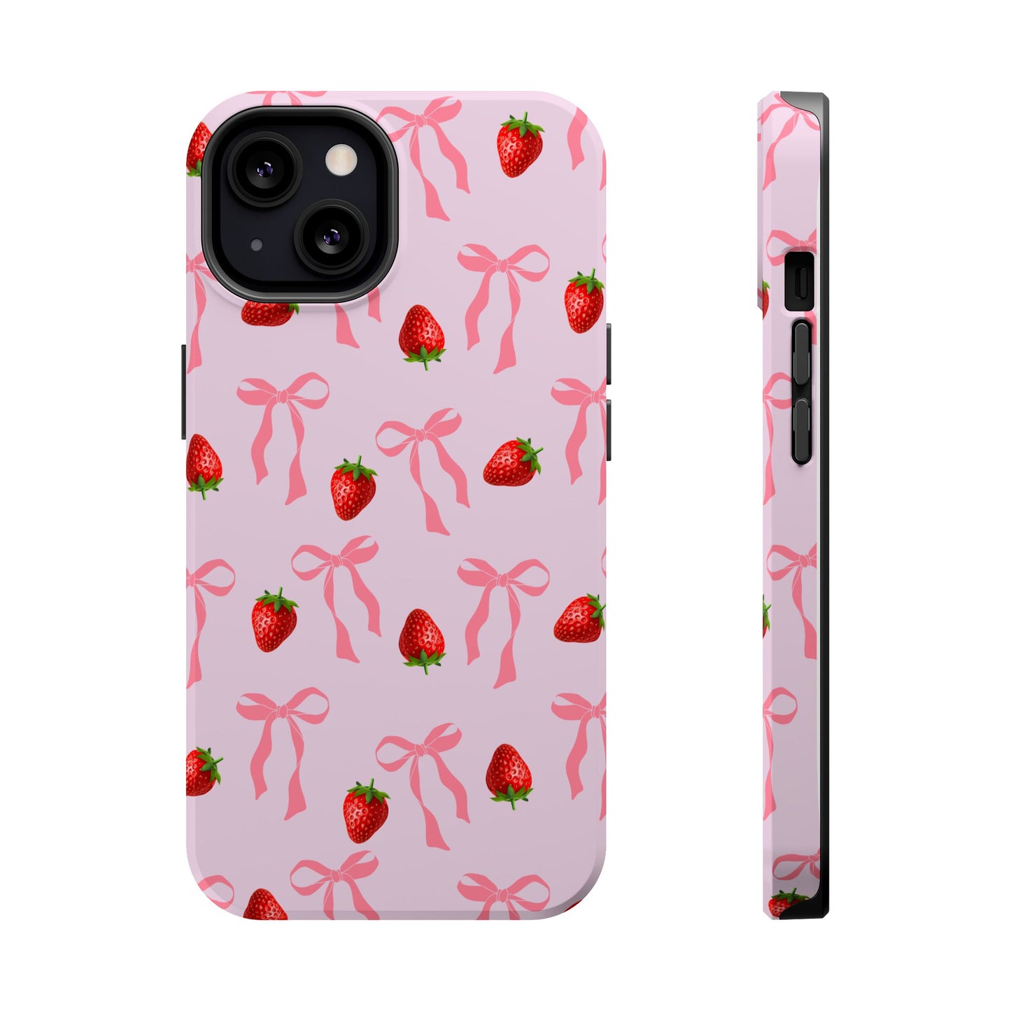 Pink Bow & Strawberry MagSafe iPhone® Case