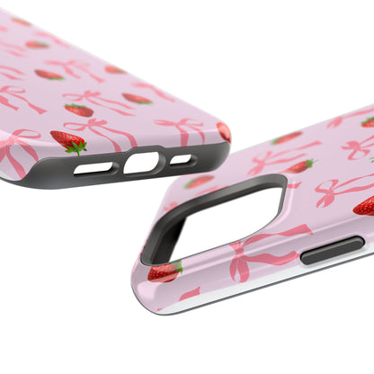 Pink Bow & Strawberry MagSafe iPhone® Case
