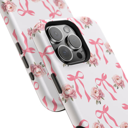 Pink Bow & Flowers MagSafe iPhone® Case