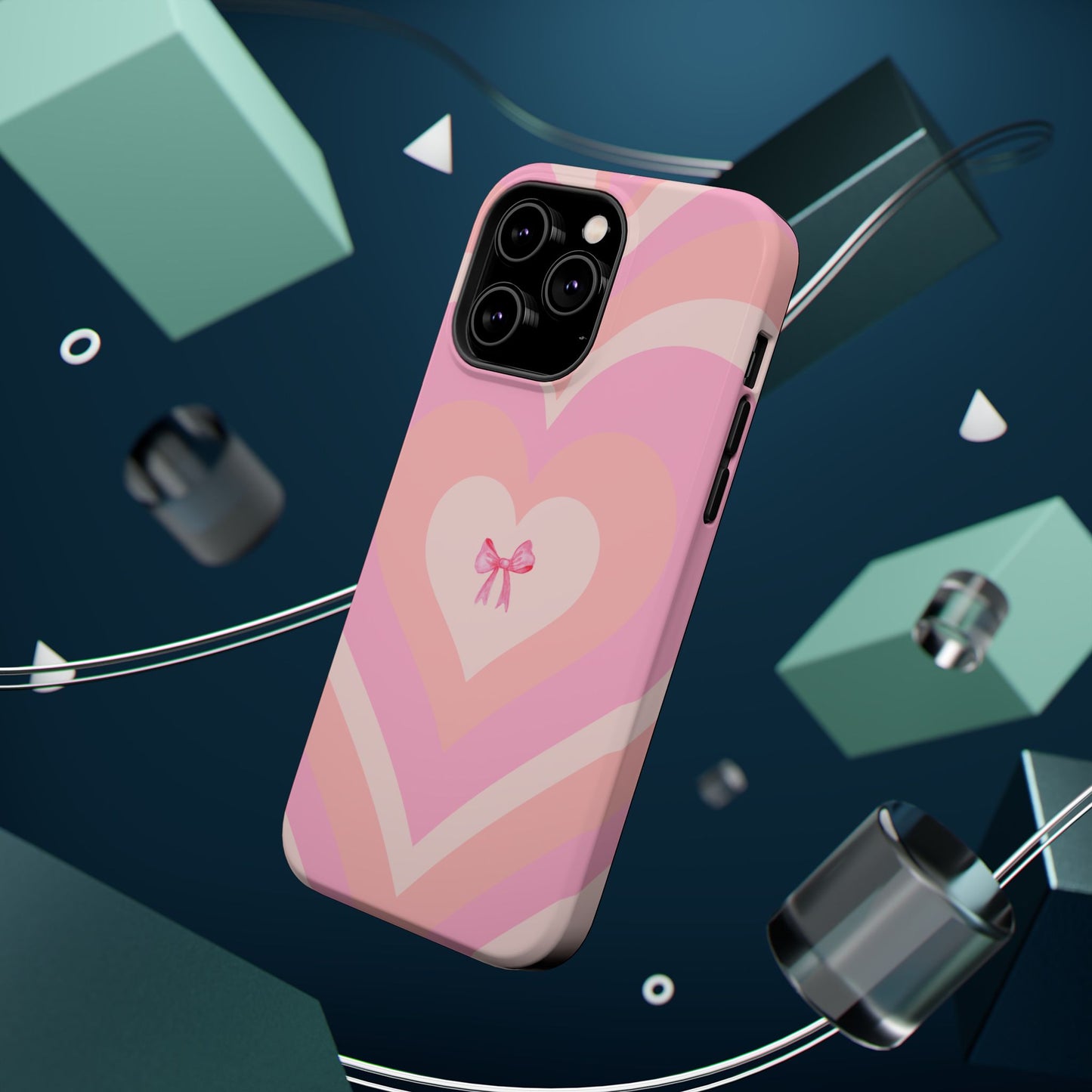 Pink Bow & Big Hearts MagSafe iPhone® Case