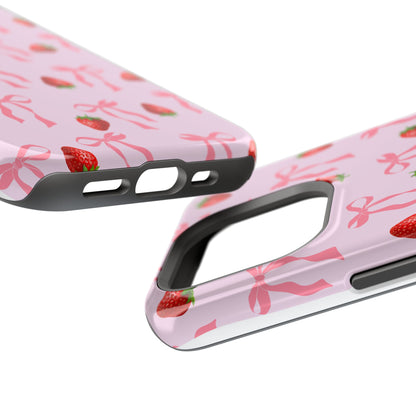 Pink Bow & Strawberry MagSafe iPhone® Case