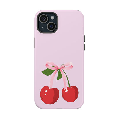 Pink Bow & Cherry MagSafe iPhone® Case