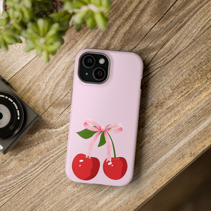 Pink Bow & Cherry MagSafe iPhone® Case