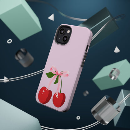 Pink Bow & Cherry MagSafe iPhone® Case