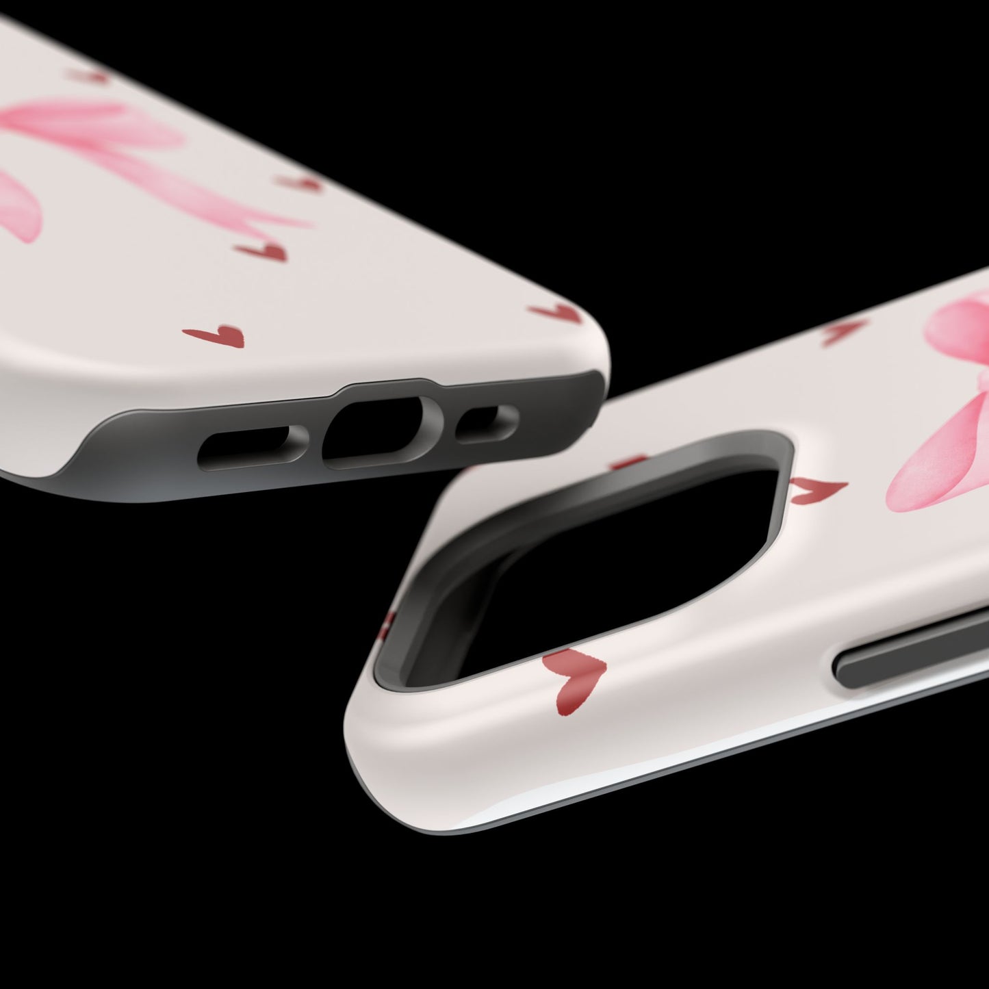 Pink Bow & Red Hearts MagSafe iPhone® Case
