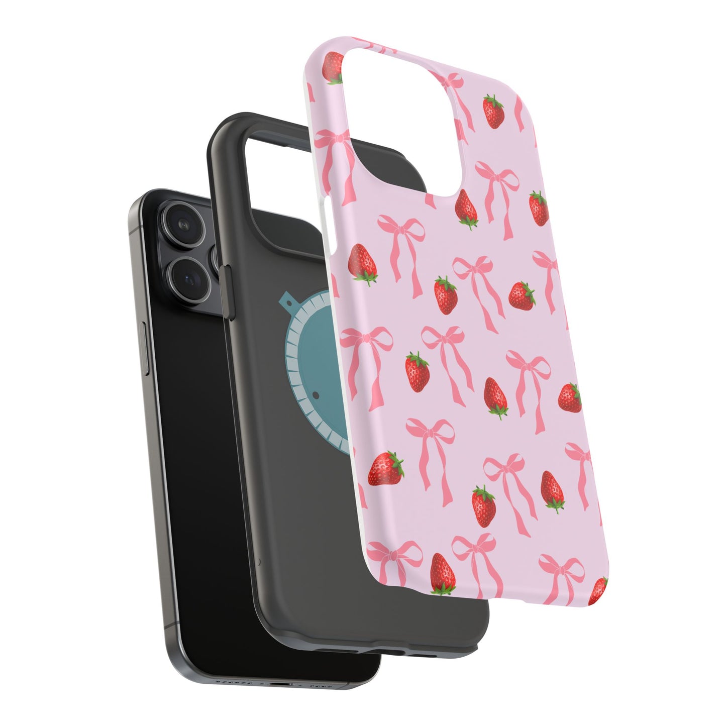 Pink Bow & Strawberry MagSafe iPhone® Case