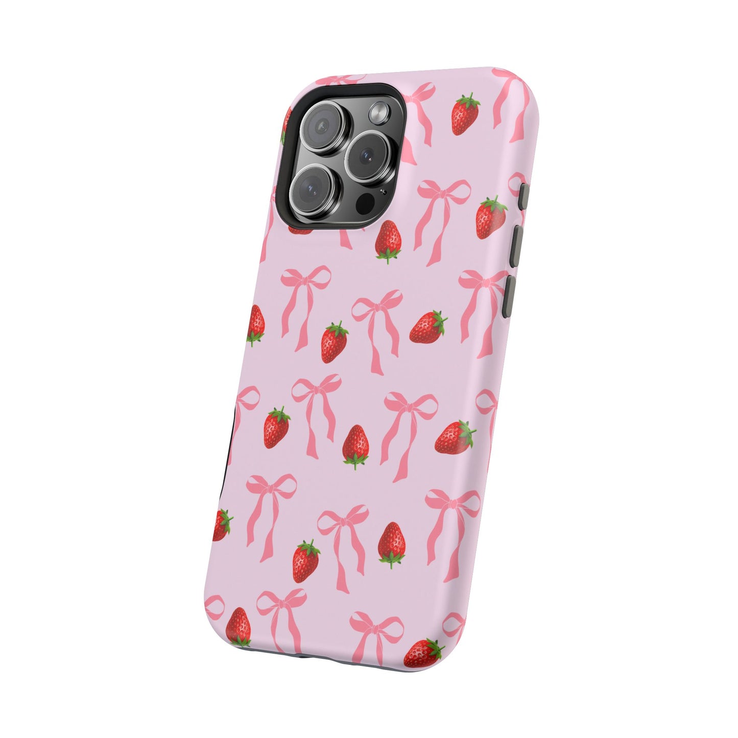 Pink Bow & Strawberry MagSafe iPhone® Case
