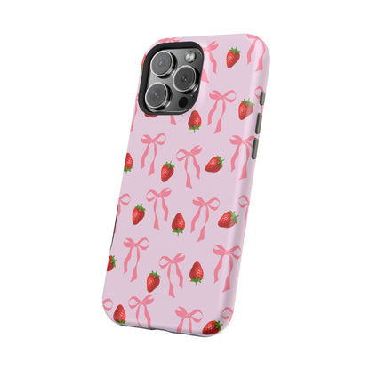 Pink Bow & Strawberry MagSafe iPhone® Case