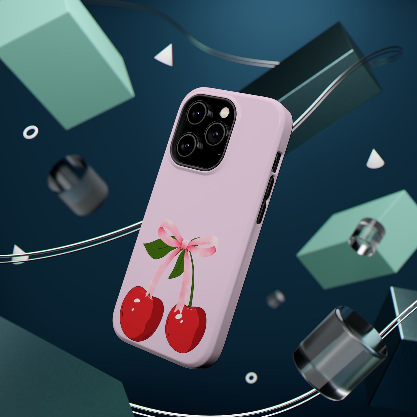 Pink Bow & Cherry MagSafe iPhone® Case