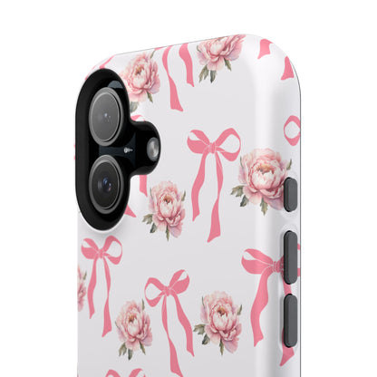 Pink Bow & Flowers MagSafe iPhone® Case