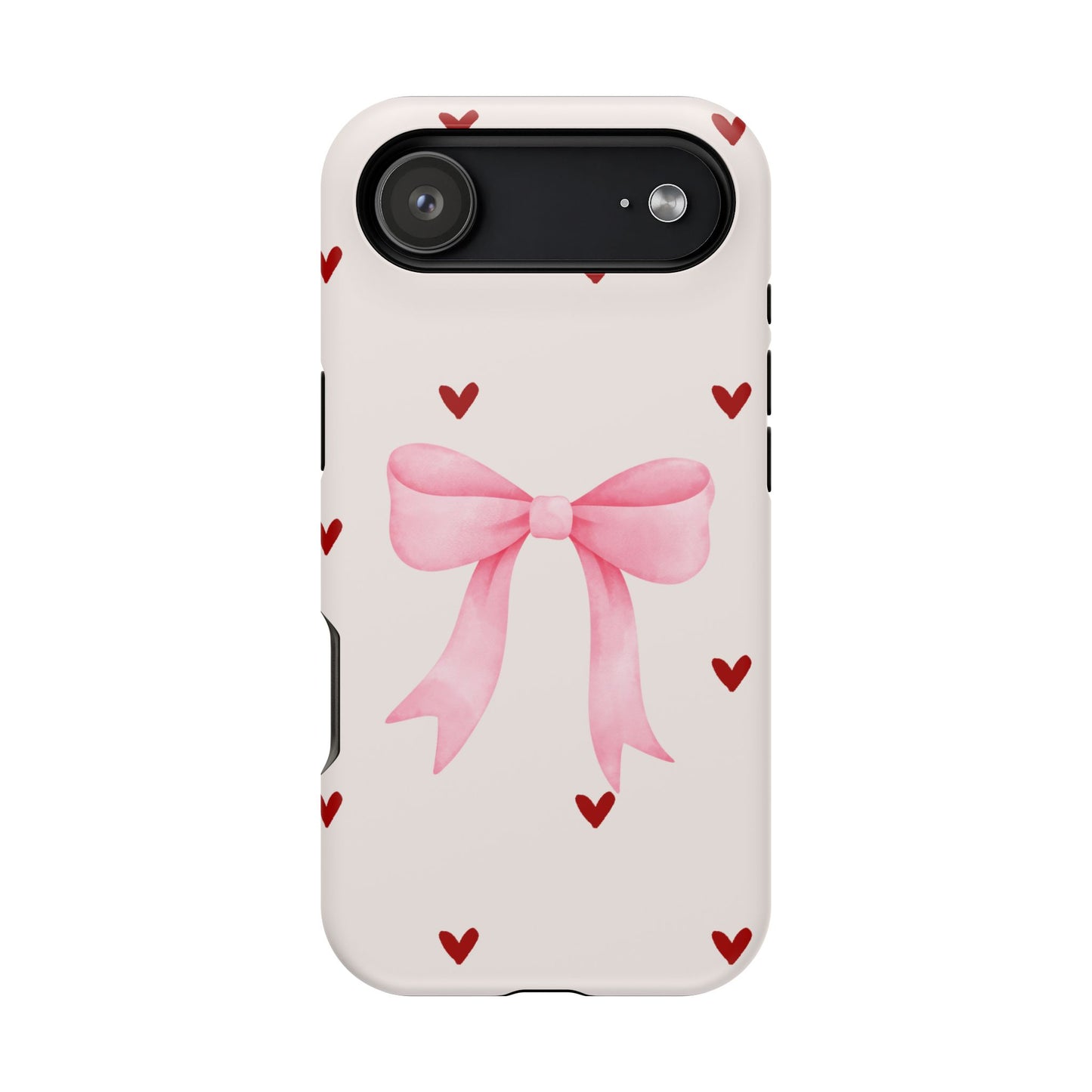 Pink Bow & Red Hearts MagSafe iPhone® Case