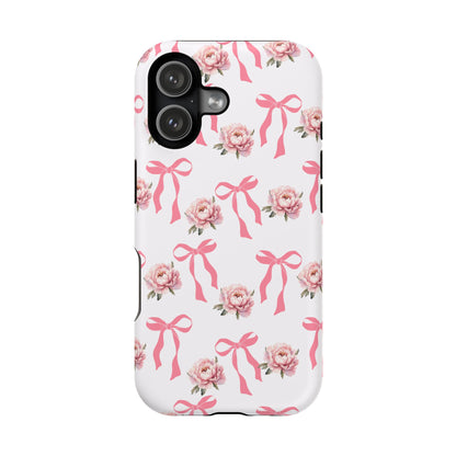 Pink Bow & Flowers MagSafe iPhone® Case