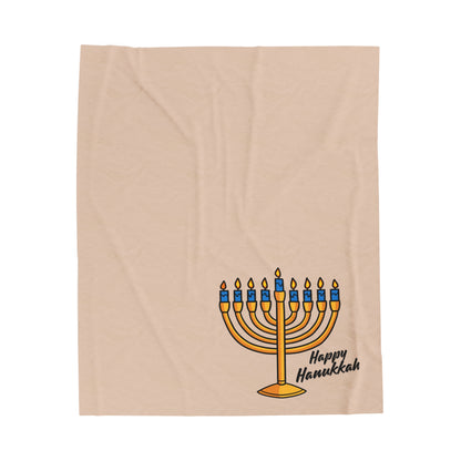 Happy Hanukkah Cozy Plush Throw Blanket