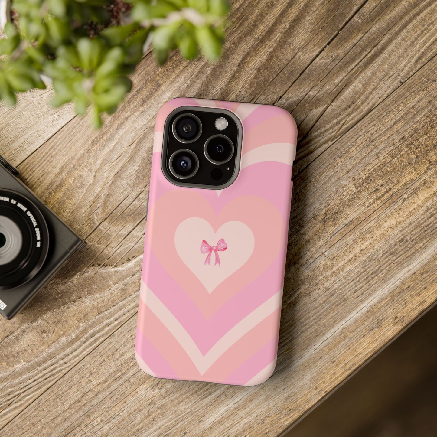 Pink Bow & Big Hearts MagSafe iPhone® Case