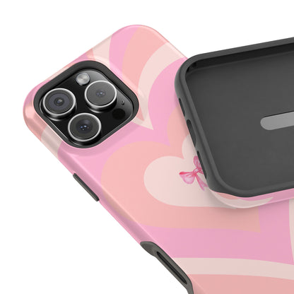 Pink Bow & Big Hearts MagSafe iPhone® Case