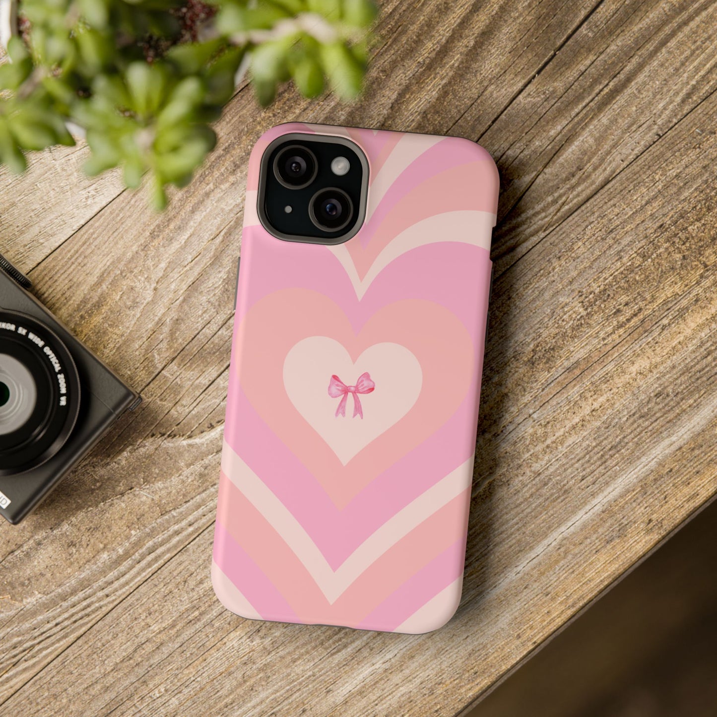 Pink Bow & Big Hearts MagSafe iPhone® Case