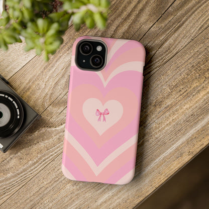 Pink Bow & Big Hearts MagSafe iPhone® Case