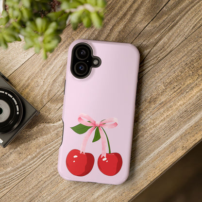 Pink Bow & Cherry MagSafe iPhone® Case