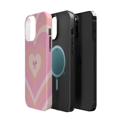 Pink Bow & Big Hearts MagSafe iPhone® Case