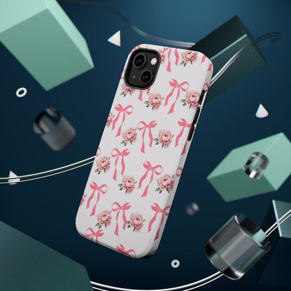 Pink Bow & Flowers MagSafe iPhone® Case
