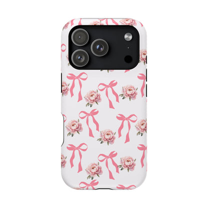 Pink Bow & Flowers MagSafe iPhone® Case