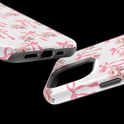 Pink Bow & Flowers MagSafe iPhone® Case