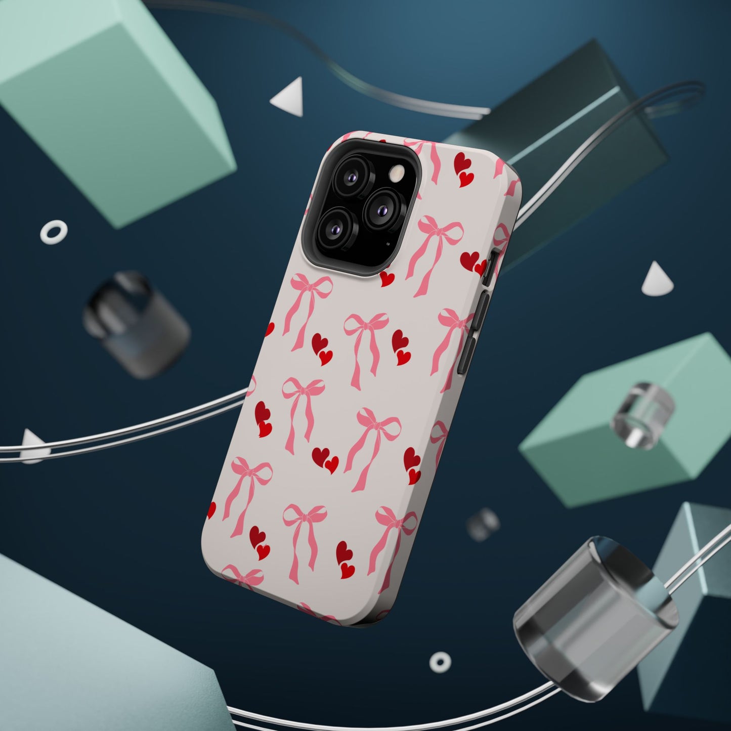 Pink Bows & Hearts MagSafe iPhone® Case