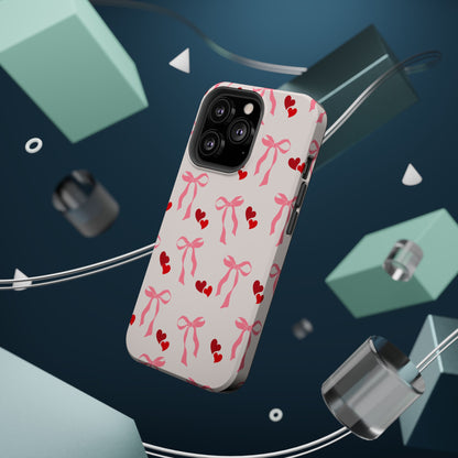 Pink Bows & Hearts MagSafe iPhone® Case