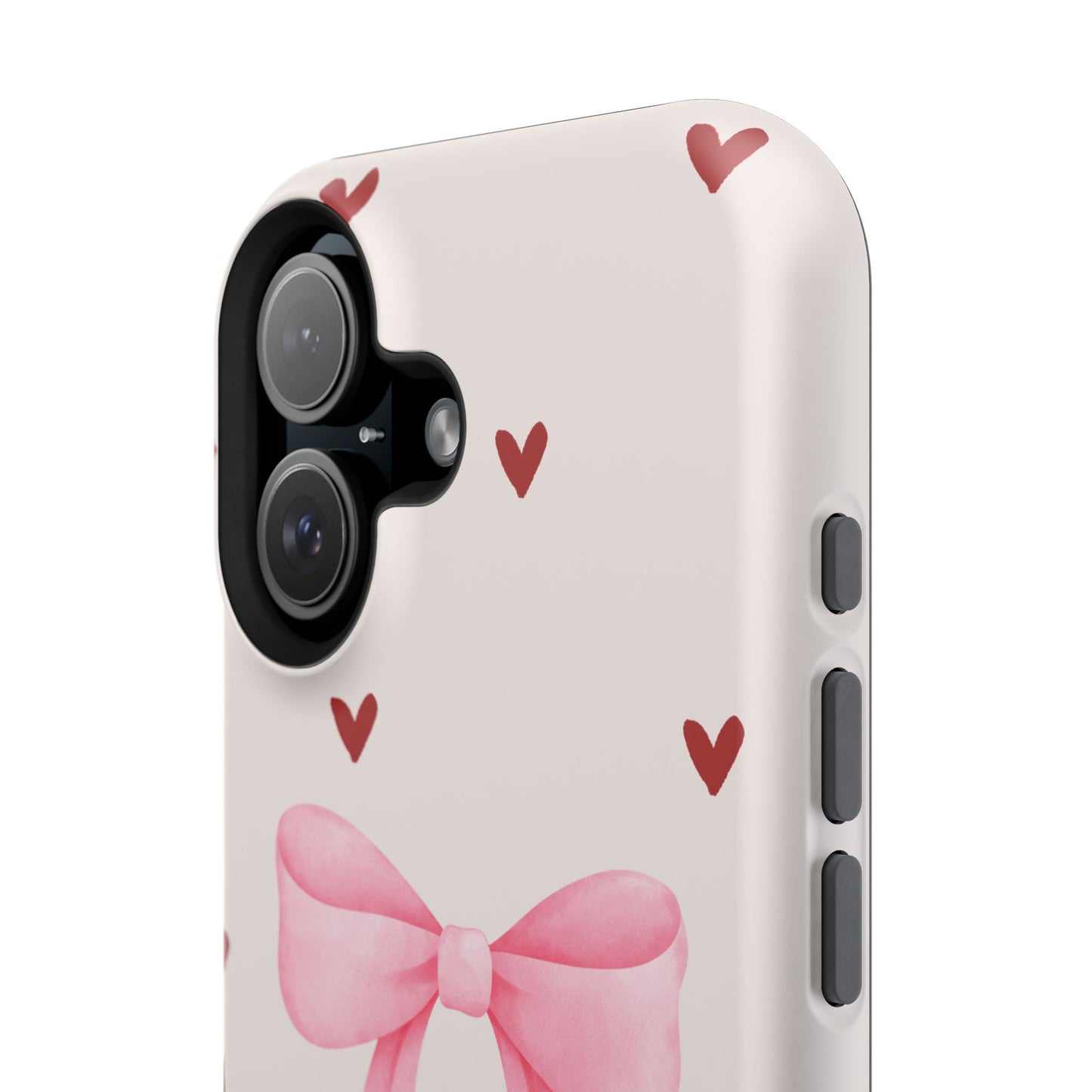 Pink Bow & Red Hearts MagSafe iPhone® Case
