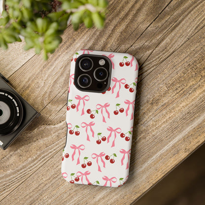 Pink Bows & Cherry MagSafe iPhone® Case
