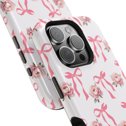 Pink Bow & Flowers MagSafe iPhone® Case