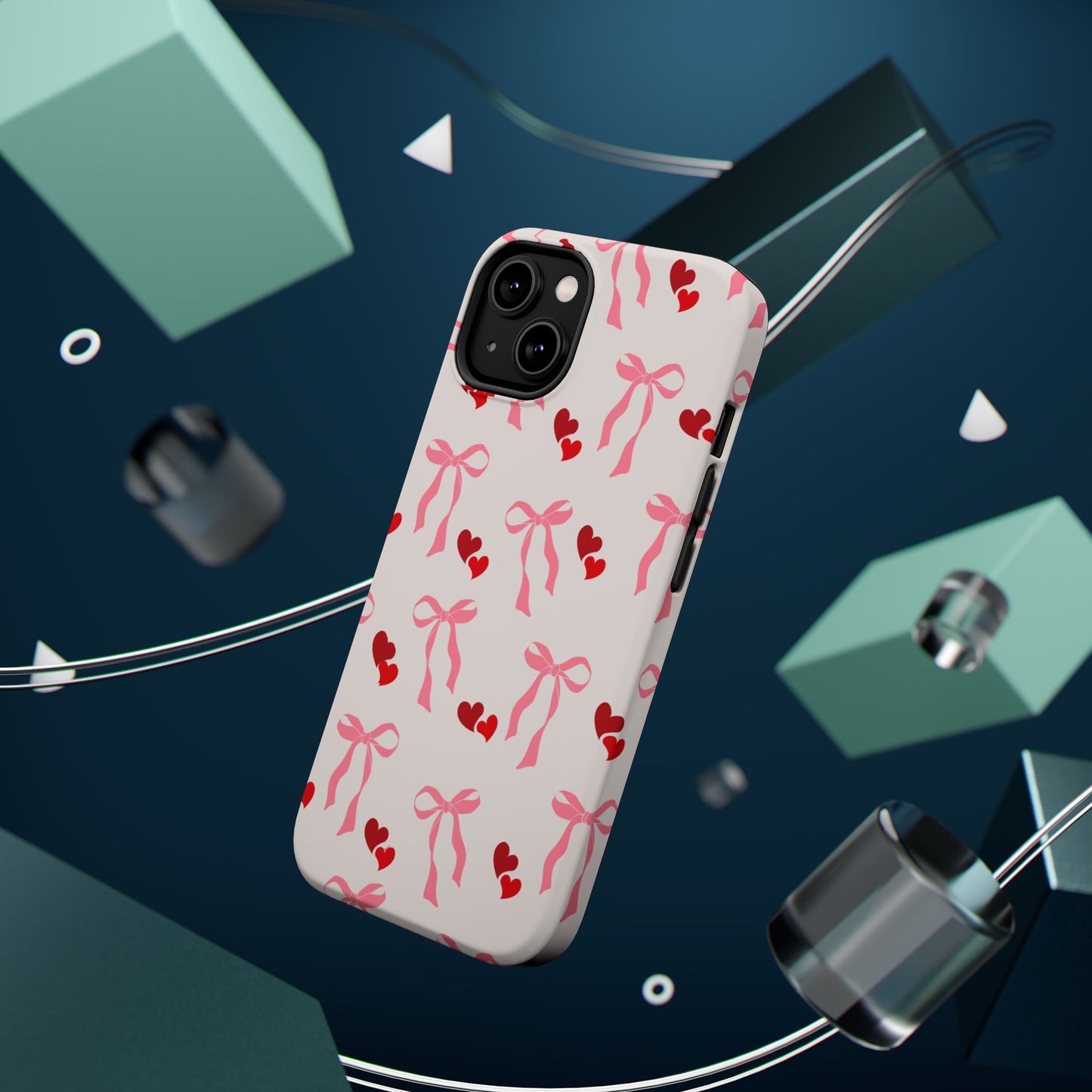 Pink Bows & Hearts MagSafe iPhone® Case