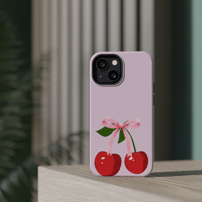 Pink Bow & Cherry MagSafe iPhone® Case