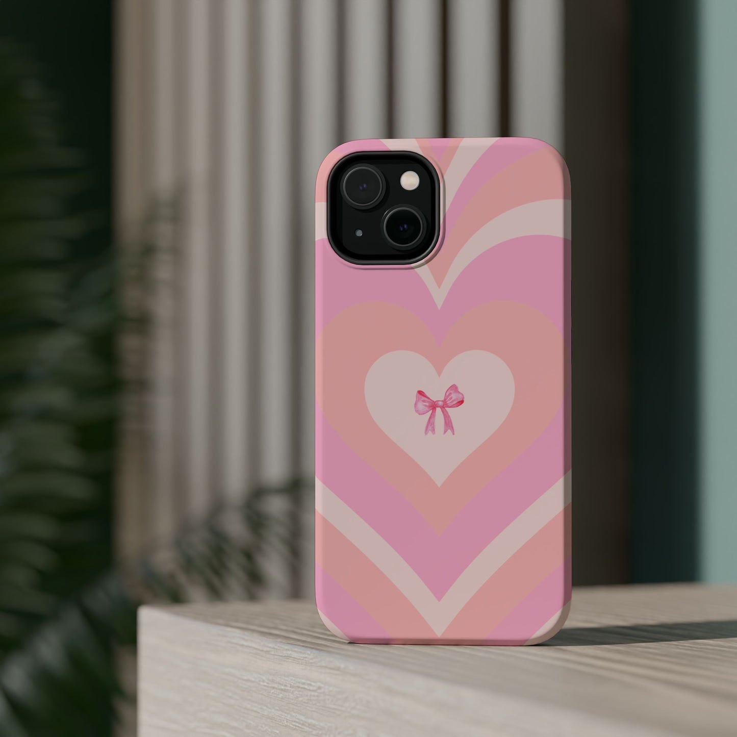 Pink Bow & Big Hearts MagSafe iPhone® Case