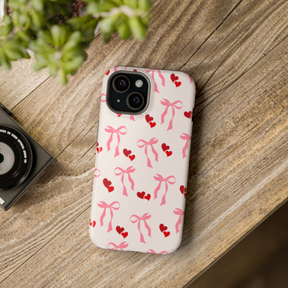 Pink Bows & Hearts MagSafe iPhone® Case