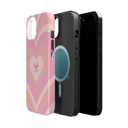 Pink Bow & Big Hearts MagSafe iPhone® Case