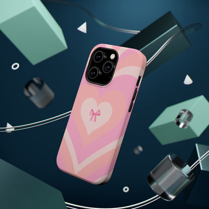 Pink Bow & Big Hearts MagSafe iPhone® Case