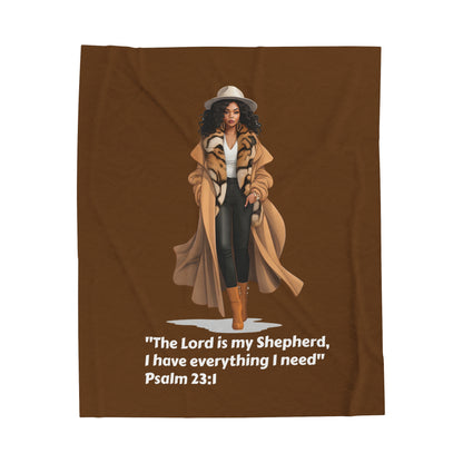 The Lord is My Shepherd Cozy Plush Throw Blanket