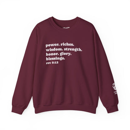 Declaring Your Power. Riches. Wisdom. Strength Crewneck Sweatshirt