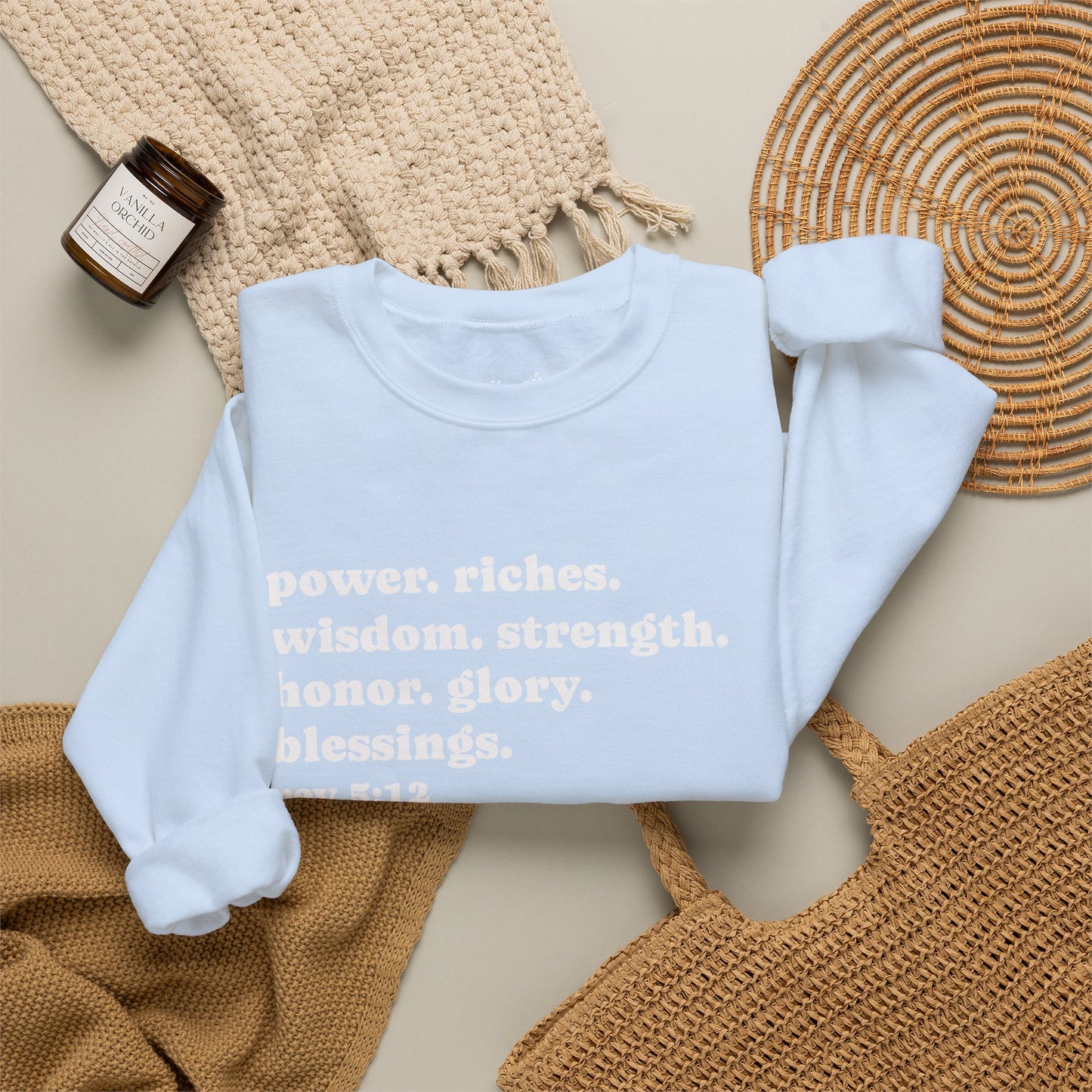 Declaring Your Power. Riches. Wisdom. Strength Crewneck Sweatshirt