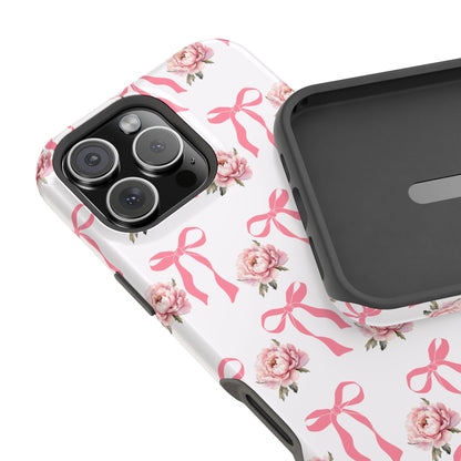 Pink Bow & Flowers MagSafe iPhone® Case