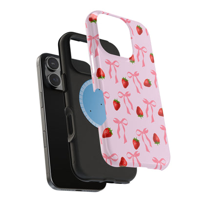 Pink Bow & Strawberry MagSafe iPhone® Case
