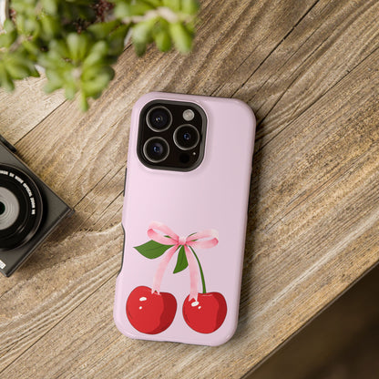 Pink Bow & Cherry MagSafe iPhone® Case