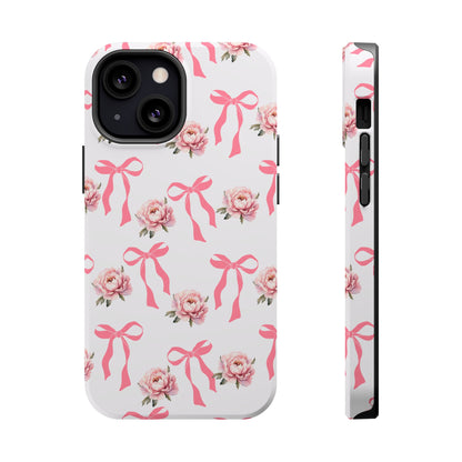 Pink Bow & Flowers MagSafe iPhone® Case