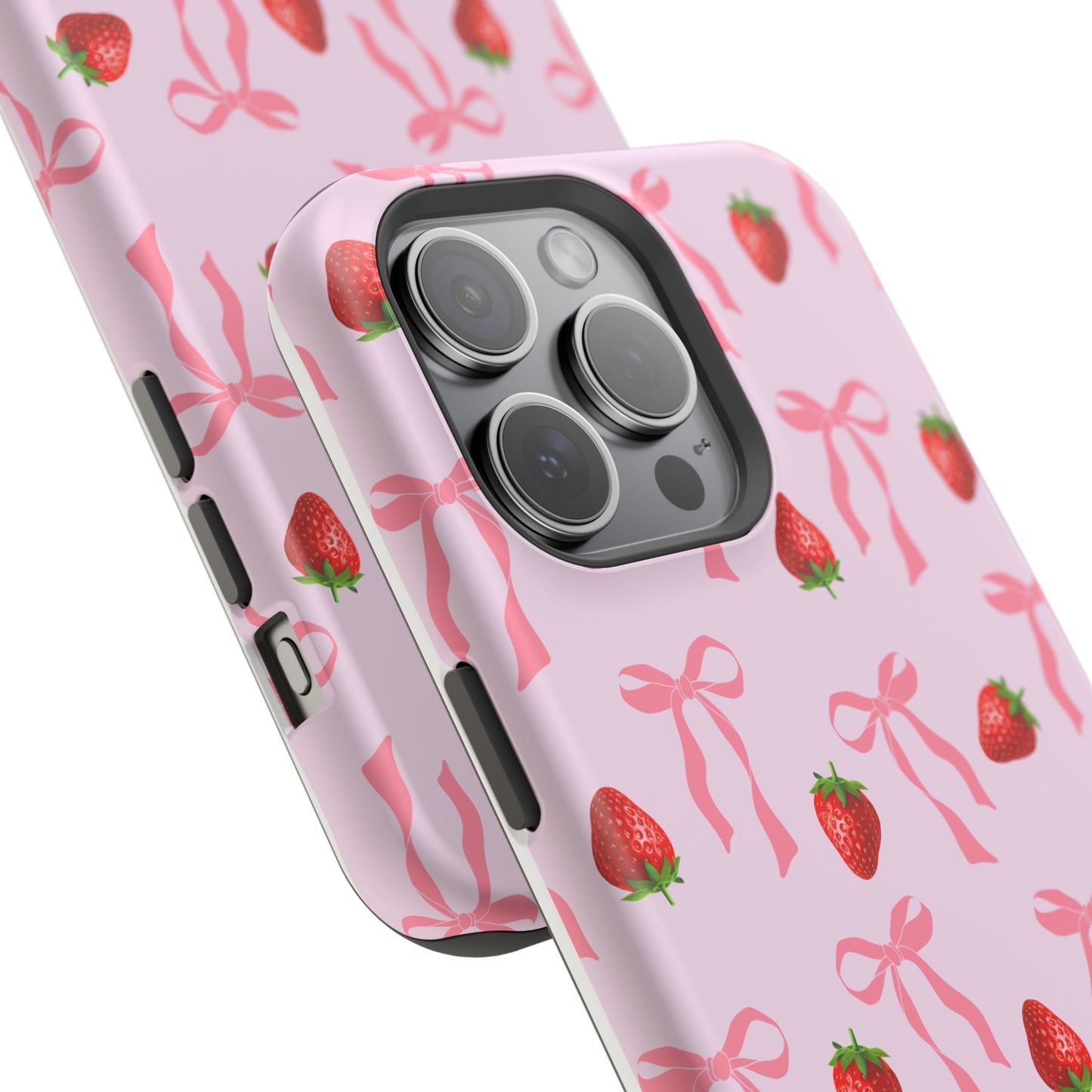 Pink Bow & Strawberry MagSafe iPhone® Case