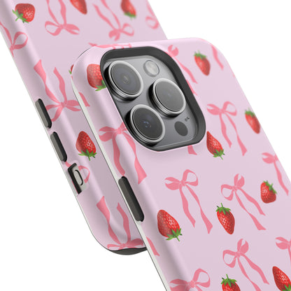 Pink Bow & Strawberry MagSafe iPhone® Case