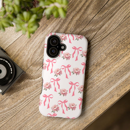 Pink Bow & Flowers MagSafe iPhone® Case